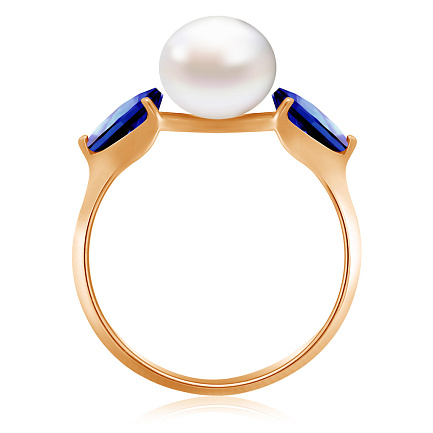 Кольцо из красного золота с жемчугом