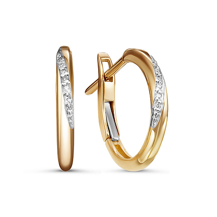 Серьги из красного золота с бриллиантами