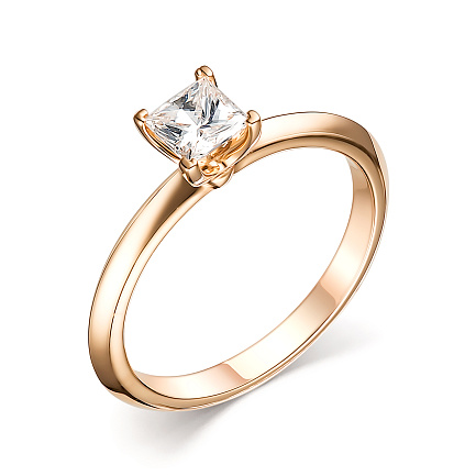 Кольцо из красного золота с бриллиантом