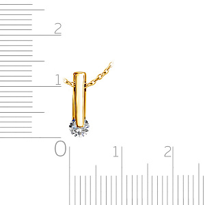Колье из желтого золота с бриллиантом, плетение якорное