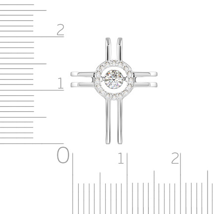Крест декоративный из белого золота с бриллиантами