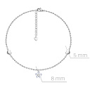 Браслет на ногу декоративный из серебра с фианитом