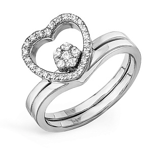 Кольцо из белого золота с бриллиантом