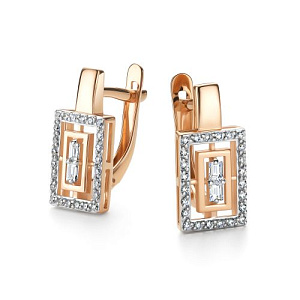 Серьги с английским замком из красного золота