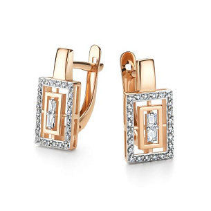 Серьги с английским замком из красного золота