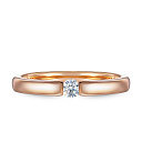 Кольцо обручальное из красного золота с бриллиантом