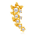 Подвеска из серебра с жемчугом, позолотой