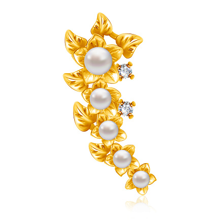 Подвеска из серебра с жемчугом, позолотой