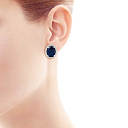 Серьги из серебра с корундом, фианитом