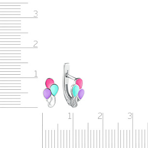 Серьги детские из серебра с эмалью