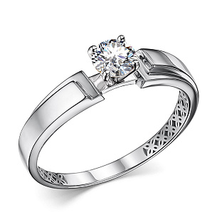 Кольцо из белого золота с бриллиантом