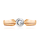 Кольцо из красного золота с бриллиантом