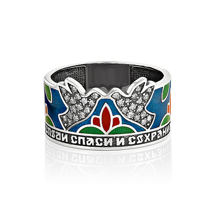 Кольцо из серебра с фианитами Сваровски