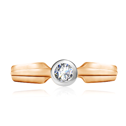 Кольцо из красного золота с бриллиантом