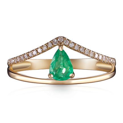 Кольцо из желтого золота с бриллиантами