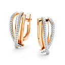 Серьги с английским замком из красного золота с бриллиантами