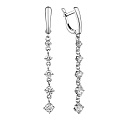 Серьги с английским замком из белого золота с бриллиантами