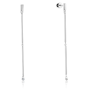 Серьги Пусеты из белого золота с бриллиантами