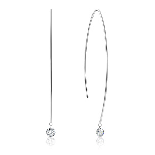 Серьги Продевки из белого золота с бриллиантами