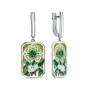 Серьги с английским замком из серебра