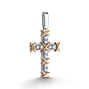Крест из белого золота с бриллиантами