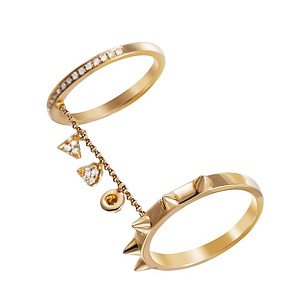 Кольцо из желтого золота с бриллиантами