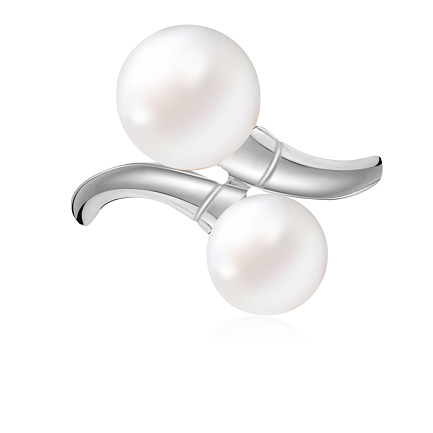 Кольцо из белого золота с жемчугом