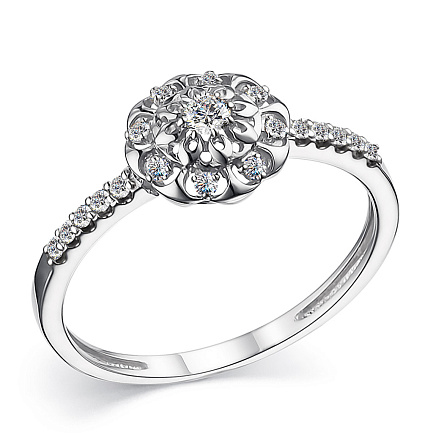 Кольцо из белого золота с бриллиантами