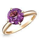 Кольцо из желтого золота с аметистом