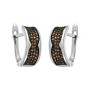 Серьги с английским замком из серебра с фианитами