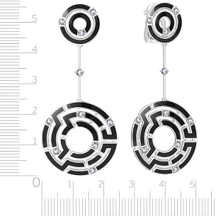 Серьги из золота с бриллиантами и эмалью