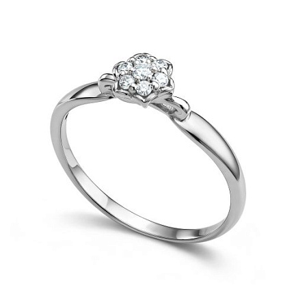 Кольцо из белого золота с бриллиантами