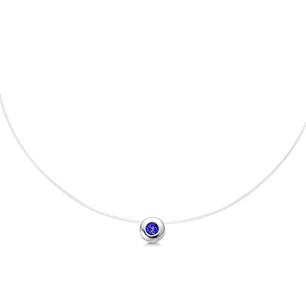 Колье из белого золота с танзанитом