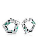 Серьги с английским замком из белого золота с бриллиантами