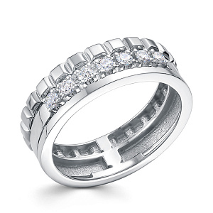 Кольцо из белого золота с бриллиантами