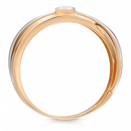 Кольцо из красного золота с фианитом