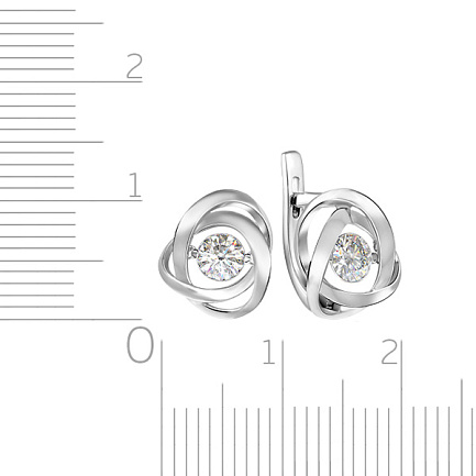 Серьги с английским замком из белого золота с бриллиантами