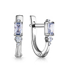 Серьги из серебра с фианитом