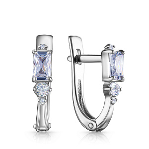 Серьги из серебра с фианитом