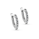 Серьги с английским замком из белого золота с бриллиантами