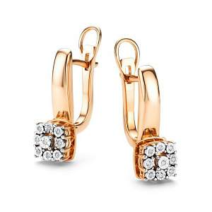 Серьги из красного золота с бриллиантами