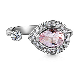 Кольцо из белого золота с бриллиантами