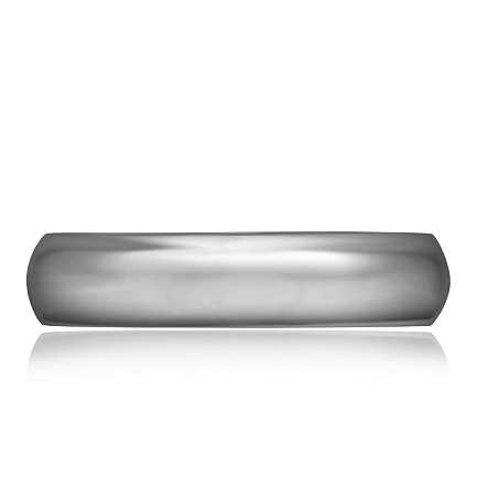 Кольцо обручальное гладкое из белого золота