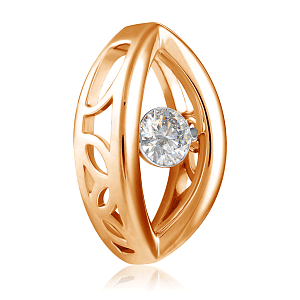 Подвеска из красного золота с бриллиантом