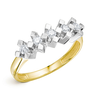 Кольцо из желтого золота с бриллиантом