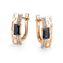 Серьги с английским замком из красного золота с бриллиантами