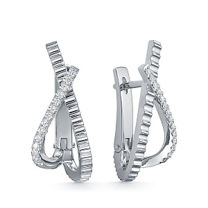 Серьги из белого золота с бриллиантами