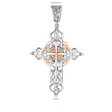 Крест из серебра с фианитами