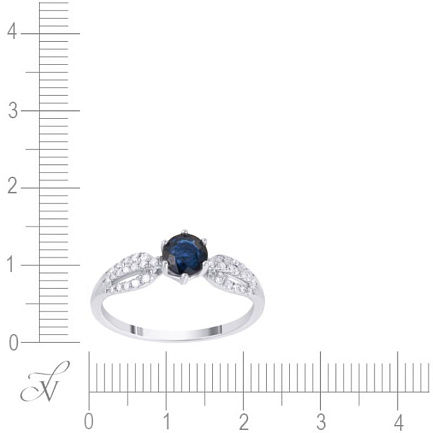 Кольцо помолвочное из белого золота с бриллиантами