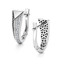 Серьги с английским замком из белого золота с бриллиантами